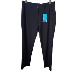 Lesmart Womens Golf Pants Stretch Straight Leg Lightweight Breathable Black Sz 8